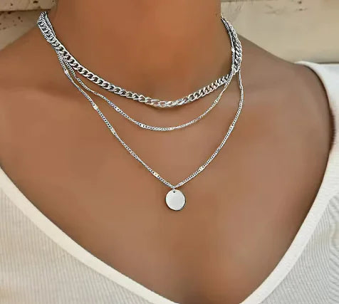 Crystal Multilayer Dot Necklace