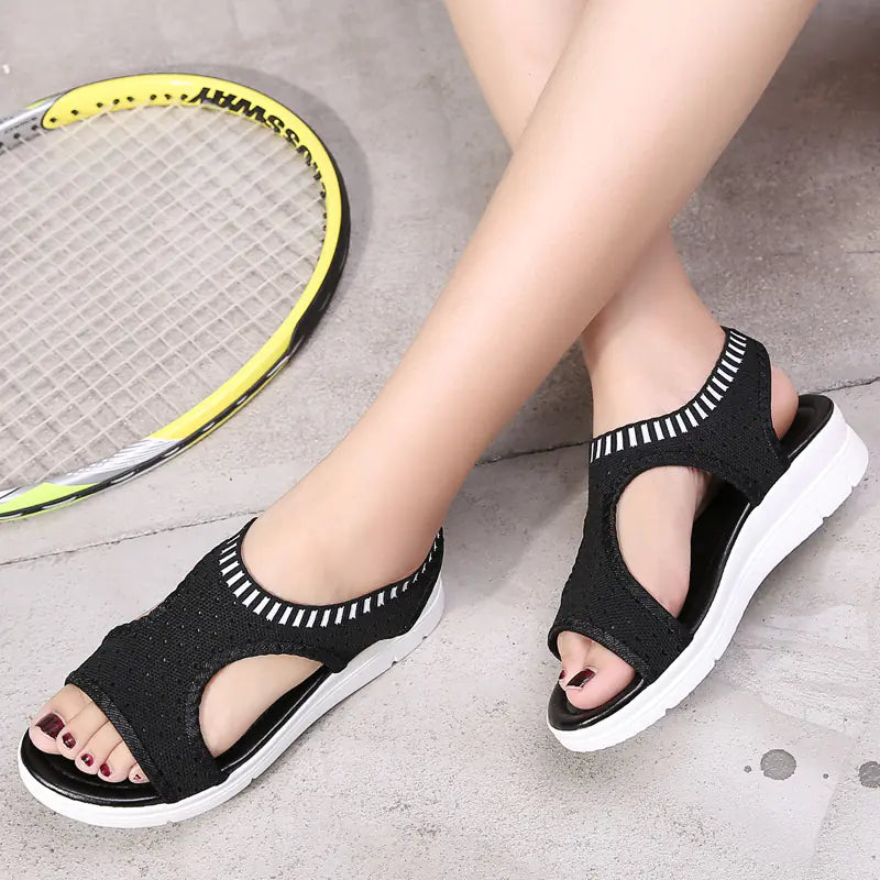 Fish Mouth Shoes, Flat Sandals, Thick Sole Sandals