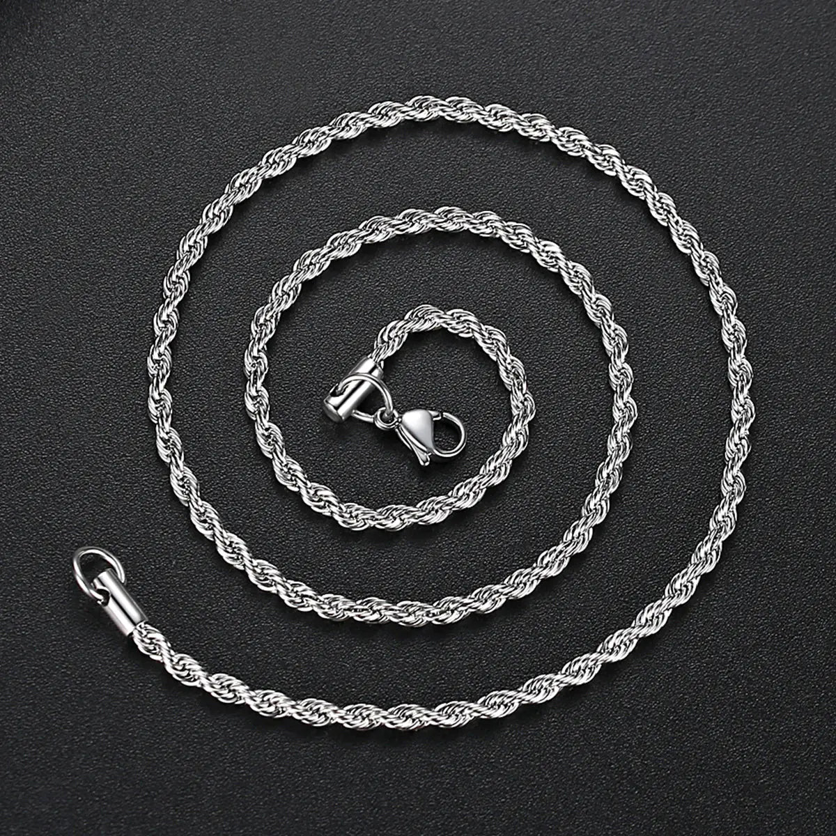 18K Gold Twisted Chain, Hip Hop Punk Necklace for All